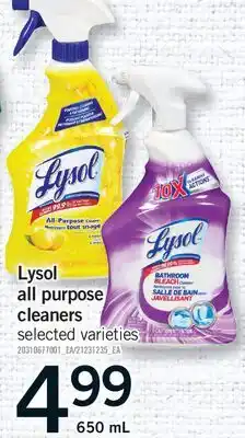 Fortinos LYSOL ALL PURPOSE CLEANERS offer