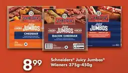 Fortinos SCHNEIDERS JUICY JUMBOS WIENERS, 375G-450G offer