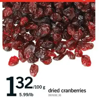 Fortinos DRIED CRANBERRIES offer