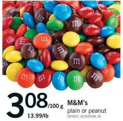 Fortinos M&M'S PLAIN OR PEANUT offer