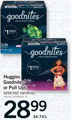 Fortinos HUGGIES GOODNITES OR PULL UPS, 34-74's offer