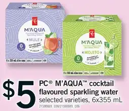 Fortinos PC M'AQUA COCKTAIL FLAVOURED SPARKLING WATER offer