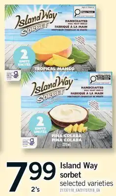 Fortinos ISLAND WAY SORBET, 2's offer