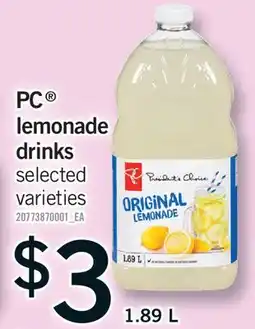 Fortinos PC LEMONADE DRINKS offer