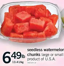 Fortinos SEEDLESS WATERMELON CHUNKS offer
