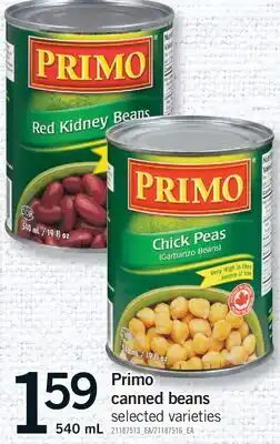 Fortinos PRIMO CANNED BEANS offer