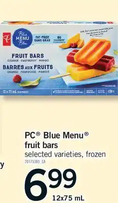 Fortinos PC BLUE MENU FRUIT BARS offer