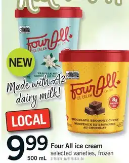 Fortinos FOUR ALL ICE CREAM offer