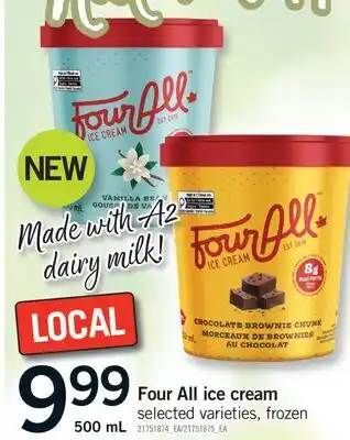 Fortinos FOUR ALL ICE CREAM offer