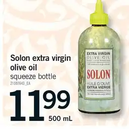 Fortinos SOLON EXTRA VIRGIN OLIVE OIL SQUEEZE BOTTLE offer