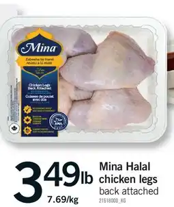Fortinos MINA HALAL CHICKEN LEGS BACK ATTACHED offer
