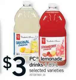 Fortinos PC LEMONADE DRINKS offer