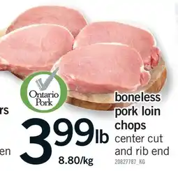 Fortinos BONELESS PORK LOIN CHOPS offer