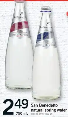 Fortinos SAN BENEDETTO NATURAL SPRING WATER offer