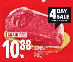 Metro BONELESS STRIP LOIN STEAK VALUE PACK offer