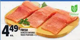 Metro FRESH SKINLESS ONTARIO TROUT PORTIONS offer