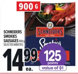 Metro SCHNEIDERS SMOKIES SAUSAGES offer