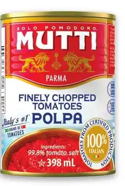 Metro MUTTI POLPA FINELY CHOPPED TOMATOES offer