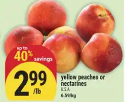 Marché Adonis yellow peaches or nectarines offer