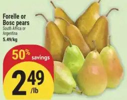 Marché Adonis Forelle or Bosc pears offer