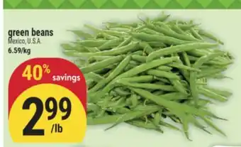 Marché Adonis green beans offer