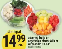Marché Adonis assorted fruits or vegetables platter with or without dip 10-13 offer