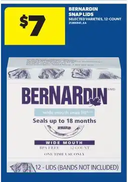 Real Canadian Superstore BERNARDIN SNAP LIDS, 12 - COUNT offer