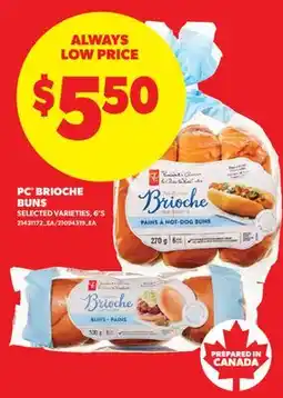 Real Canadian Superstore PC BRIOCHE BUNS, 6' S offer