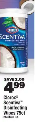Real Canadian Superstore CLOROX SCENTIVA DISINFECTING WIPES, 75CT offer
