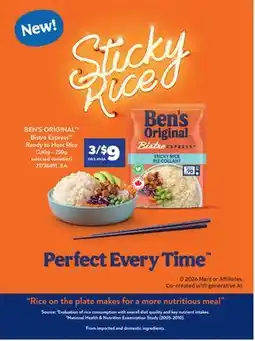 Real Canadian Superstore BEN'S ORIGINAL BISTRO EXPRESS READY TO HEAT RICE, 240G - 250G offer