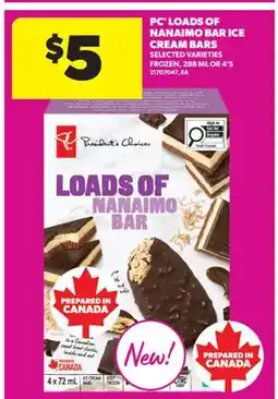 Real Canadian Superstore PC LOADS OF NANAIMO BAR ICE CREAM BARS, 288 ML OR 4'S offer