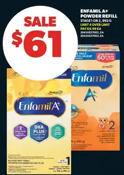 Real Canadian Superstore ENFAMIL A+ POWDER REFILL, 992 G offer