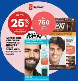 Real Canadian Superstore JUST FOR MEN HAIR COLOR, CONTROL GX SHAMPOO 118 ML OR BEARD WASH offer