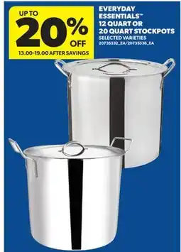 Real Canadian Superstore EVERYDAY ESSENTIALS 12 QUART OR 20 QUART STOCKPOTS offer