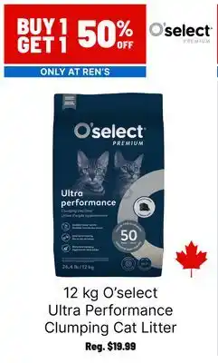 Ren’s Pets Depot 12 kg O'select Ultra Performance Clumping Cat Litter offer