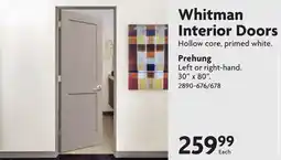 Home Hardware Whitman Interior Doors offer