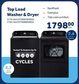 Home Hardware Top Load 5.3 cu. ft. capacity Washer & 7.4 cu. ft. capacity Dryer offer