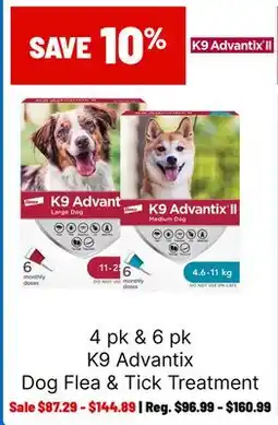 Ren’s Pets Depot 4 pk & 6 pk K9 Advantix Dog Flea & Tick Treatment offer