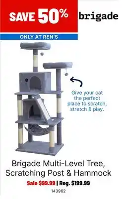 Ren’s Pets Depot Brigade Multi-Level Tree, Scratching Post & Hammock offer