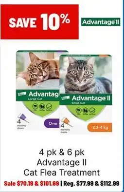 Ren’s Pets Depot 4 pk & 6 pk Advantage II Cat Flea Treatment offer