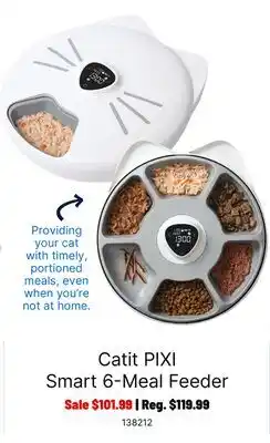 Ren’s Pets Depot Catit PIXI Smart 6-Meal Feeder offer