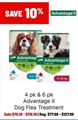 Ren’s Pets Depot 4 pk & 6 pk Advantage II Dog Flea Treatment offer