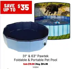 Ren’s Pets Depot 31 & 63 Pawtek Foldable & Portable Pet Pool offer