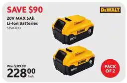 Home Hardware 20V MAX 5Ah Li-Ion Batteries offer