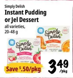 Farm Boy Simply Delish Instant Pudding or Jel Dessert offer