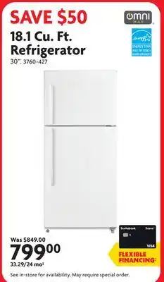 Home Hardware 18.1 Cu. Ft. Refrigerator offer
