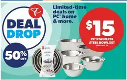 Real Canadian Superstore PC STAINLESS STEEL BOWL SET offer
