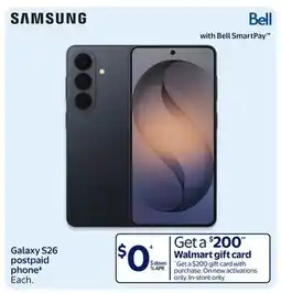 Walmart Samsung Galaxy S26 postpaid phone‡ offer