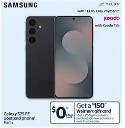 Walmart Samsung Galaxy S25 FE postpaid phone offer