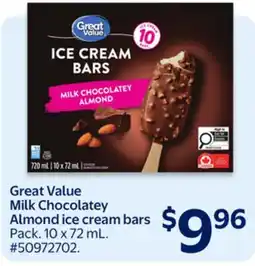 Walmart Great Value Milk Chocolatey Almond ice cream bars offer